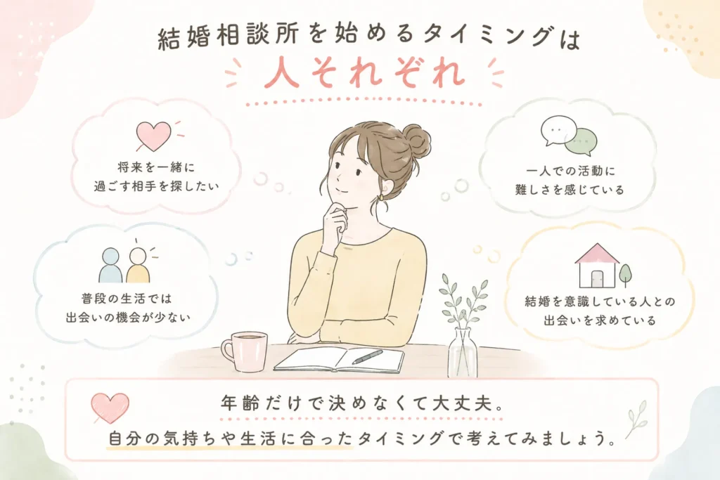 何歳から結婚相談所を利用する？自分に合ったタイミングの考え方