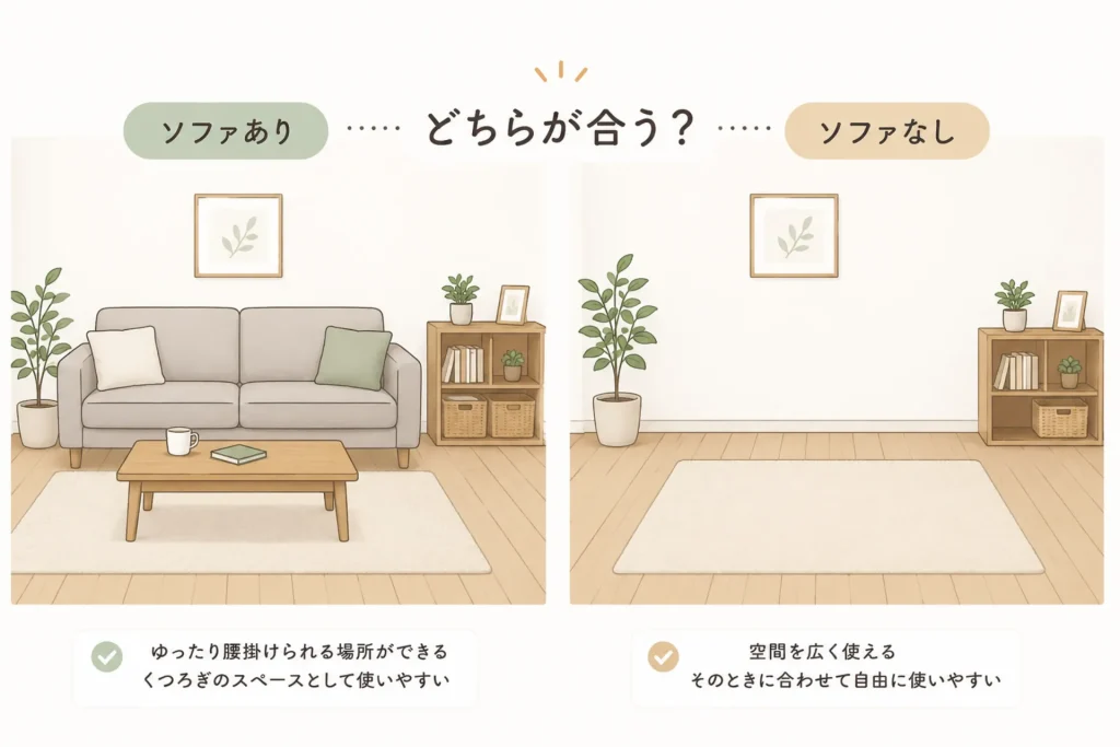 ソファはいらない?置かない暮らしが合う人と考えたいこと